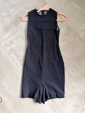 Fendi x Skims collab Black Sleeveless Logo Jacquard Mini jumper/onesie